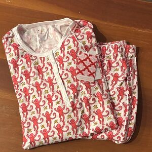 Roller Rabbit Pink Monkey Pajamas in Pink